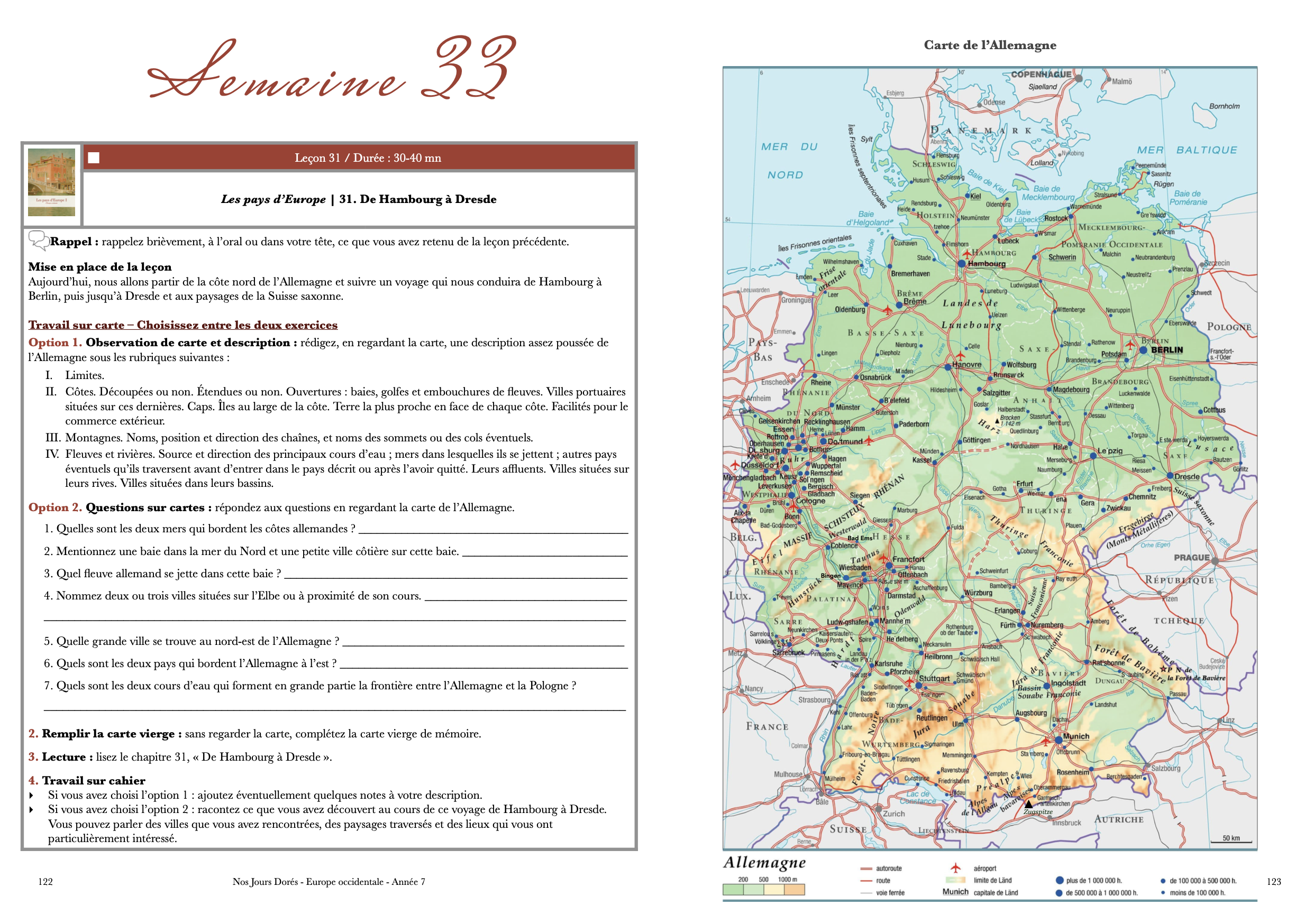 Cours sur l'Allemagne avec carte.