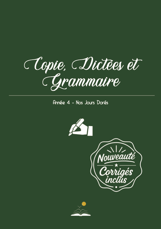 Couverture du fichier d'écriture pour le CM1 avec de la copie, de la grammaire et des dictées selon la méthode de Charlotte Mason.