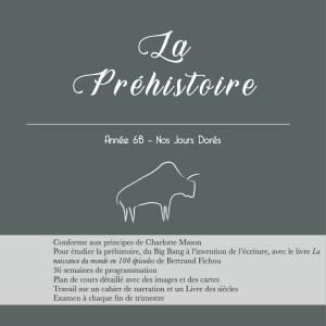 Etude de la préhistoire pour enfant collège avec la pédagogie Charlotte Mason