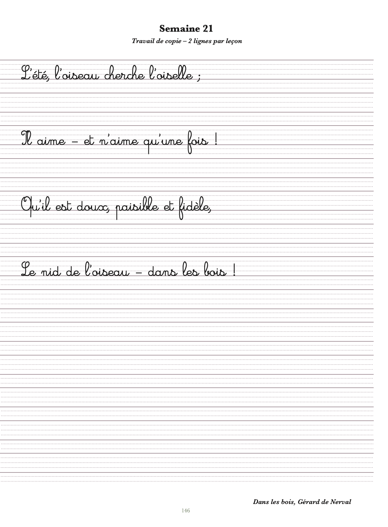 Extrait du cours d'écriture pour le CM2.