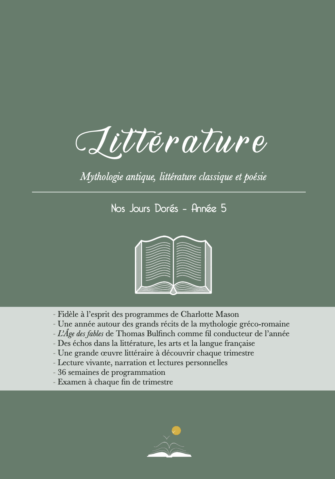 Cours de littérature CM2 Charlotte Mason – Année 5, mythologie antique et grands récits