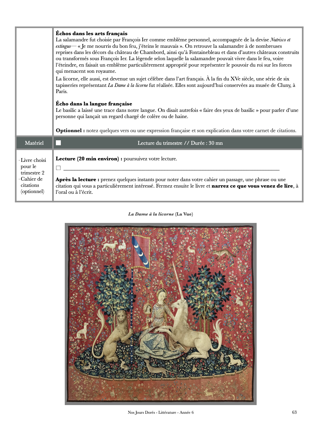 Lectures suivies de littérature en Année 6 – Don Quichotte, Shakespeare, Molière et autres œuvres