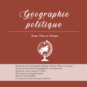 Couverture du cours de géopolitique Année 7 consacré à la Russie, à la Chine et à l’Arctique